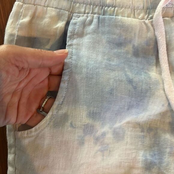 Bella dahl blue and pink tie-dyed linen joggers XS - Picture 3 of 4